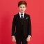 Modest / Simple Red Tie Black Boys Wedding Suits 2018