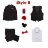 Modest / Simple Red Tie Black Boys Wedding Suits 2018