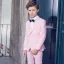 Modest / Simple Navy Blue Tie Blushing Pink Boys Wedding Suits 2018
