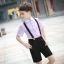 Modest / Simple Short Sleeve Shirt Black Tie Summer Boys Wedding Suits 2018