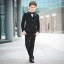 Modest / Simple Black Long Sleeve Boys Wedding Suits 2018
