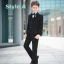 Modest / Simple Black Long Sleeve Boys Wedding Suits 2018