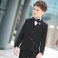 Modest / Simple Black Long Sleeve Boys Wedding Suits 2018