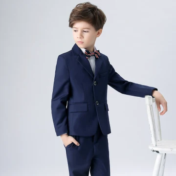 Enkla Randig Slips Kungsblå Boys Wedding Suits 2018