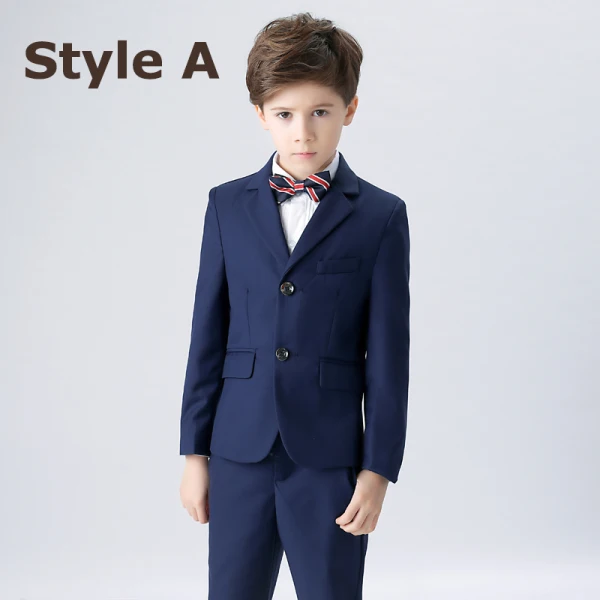 Modest / Simple Striped Tie Royal Blue Boys Wedding Suits 2018