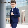 Simple Rayé Cravate Bleu Roi Boys Wedding Suits 2018