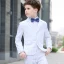 Modest / Simple Spotted Tie White Checked Boys Wedding Suits 2018