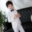 Modest / Simple Spotted Tie White Checked Boys Wedding Suits 2018