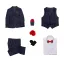 Modest / Simple Red Tie Black Striped Boys Wedding Suits 2018