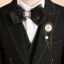 Luxury / Gorgeous Black Boys Wedding Suits Pearl Rhinestone Tie Body Jewellery 2018
