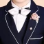 Luxury / Gorgeous Navy Blue Boys Wedding Suits Blushing Pink Tie Body Jewellery 2018