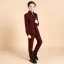 Luxury / Gorgeous Burgundy Boys Wedding Suits Rhinestone Tie Body Jewellery 2018