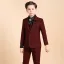 Luxury / Gorgeous Burgundy Boys Wedding Suits Rhinestone Tie Body Jewellery 2018