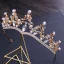 Modest / Simple Gold Metal Tiara Bridal Jewelry 2018 Crystal Pearl Rhinestone Wedding Accessories