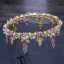 Fine Sukkertøyrosa Krystall Gull Blad Tiara 2018 Metall Rhinestone Bryllup Tilbehør