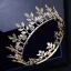 Enkla Guld Blad Tiara 2018 Metall Rhinestone Bröllop Tillbehör