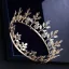 Enkla Guld Blad Tiara 2018 Metall Rhinestone Bröllop Tillbehör