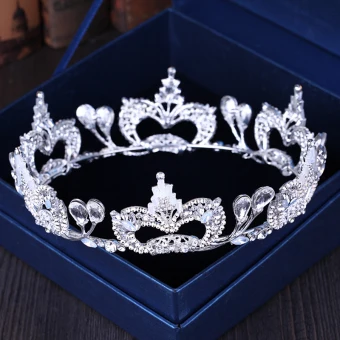 Fine Sølv Rhinestone Metall Tiara 2018 Bryllup Tilbehør