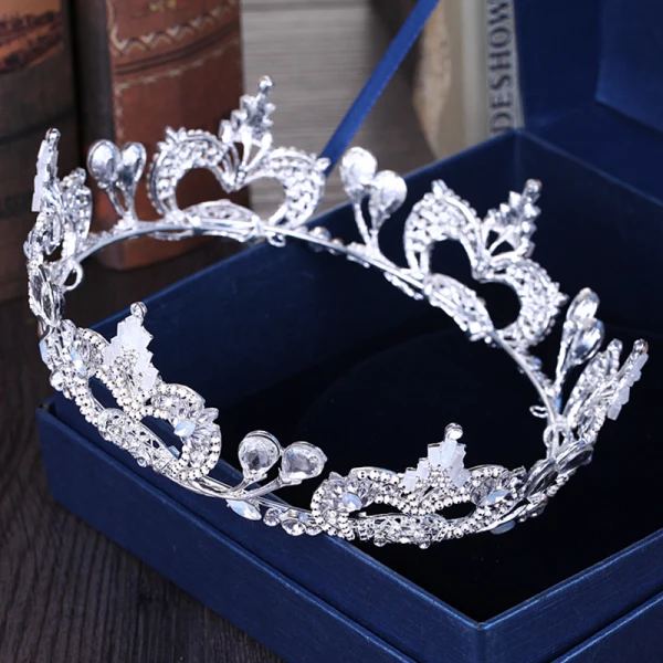 Fine Sølv Rhinestone Metall Tiara 2018 Bryllup Tilbehør