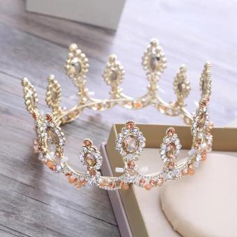 Luxury Gorgeous Gold Metal Tiara 2018 Beading Crystal Rhinestone Wedding Accessories