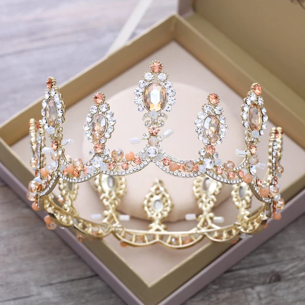 Luxury / Gorgeous Gold Metal Tiara 2018 Beading Crystal Rhinestone Wedding Accessories