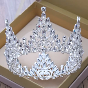 Luxe Zilveren Rhinestone Tiara 2018 Metaal Huwelijk Accessoires