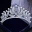 Fine Sølv Perle Rhinestone Tiara 2018 Metall Bryllup Tilbehør