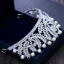Fine Sølv Perle Rhinestone Tiara 2018 Metall Bryllup Tilbehør