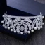 Fine Sølv Perle Rhinestone Tiara 2018 Metall Bryllup Tilbehør