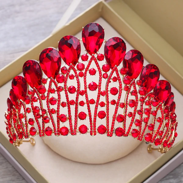 Luksus Grønn Rhinestone Tiara 2018 Metall Tilbehør