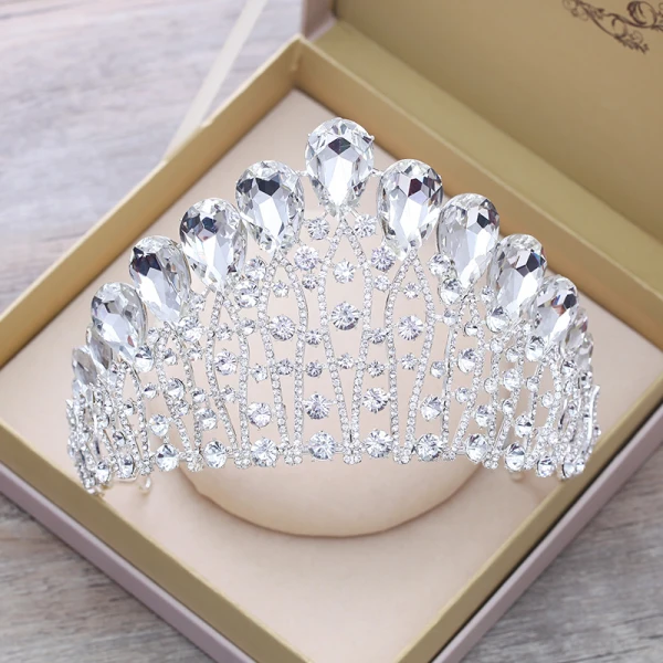 Luksus Grønn Rhinestone Tiara 2018 Metall Tilbehør