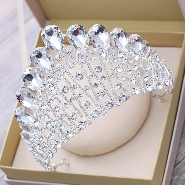 Luksus Grønn Rhinestone Tiara 2018 Metall Tilbehør