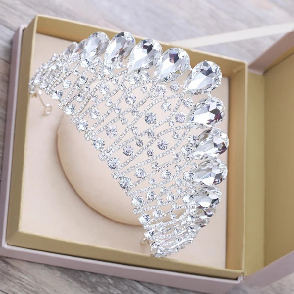 Luksus Grønn Rhinestone Tiara 2018 Metall Tilbehør