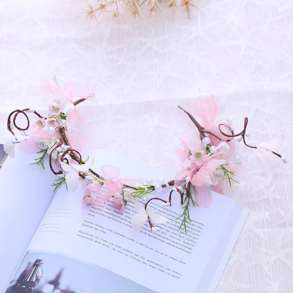 Blomma Fe Godis Rosa Hårsmycken 2018 Tyll Blomma Pärla Tillbehör