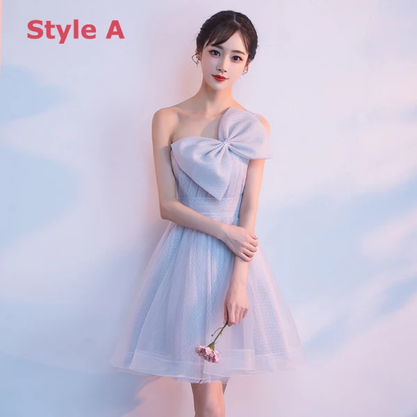 Discount Silver Summer Bridesmaid Dresses 2018 A-Line / Princess Short Ruffle Backless Wedding Party Dresses