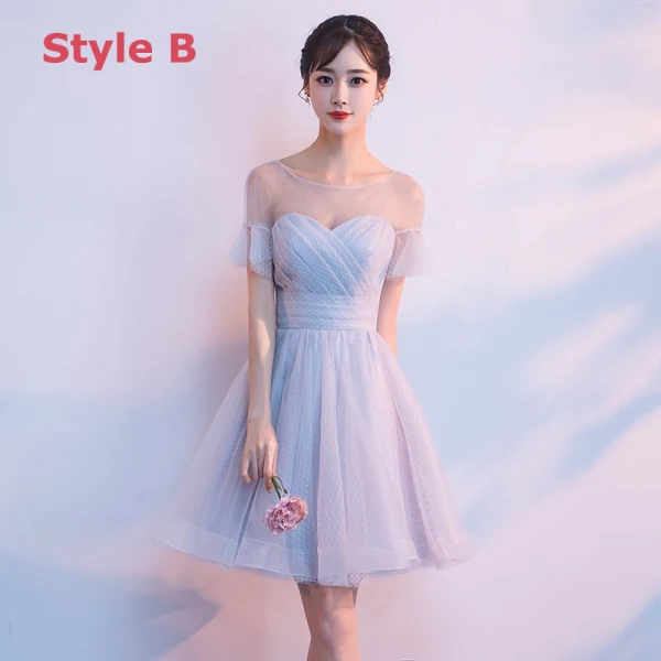 Discount Silver Summer Bridesmaid Dresses 2018 A-Line / Princess Short Ruffle Backless Wedding Party Dresses