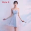 Discount Silver Summer Bridesmaid Dresses 2018 A-Line / Princess Short Ruffle Backless Wedding Party Dresses