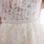 Discount Champagne Pierced Wedding Dresses 2018 Empire Scoop Neck Strapless Sleeveless Appliques Lace Pearl Sash Sweep Train Ruffle
