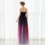 Farget Gradient-Farge Chiffon Selskapskjoler 2018 Prinsesse Kjæreste Uten Ermer Metall Sash Lange Buste Ryggløse Formelle Kjoler
