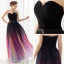 Farget Gradient-Farge Chiffon Selskapskjoler 2018 Prinsesse Kjæreste Uten Ermer Metall Sash Lange Buste Ryggløse Formelle Kjoler