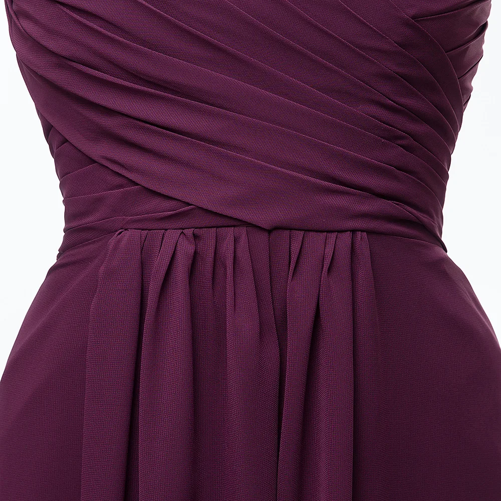 Enkel Chiffon Brudepikekjoler 2018 Prinsesse Kjæreste Uten Ermer Lange Buste Ryggløse Kjoler Til Bryllup