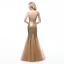 Sparkly Champagne Selskapskjoler 2018 Trompet / Havfrue Kjæreste Uten Ermer Rhinestone Paljetter Lange Buste Ryggløse Formelle Kjoler
