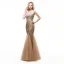 Sparkly Champagne Selskapskjoler 2018 Trompet / Havfrue Kjæreste Uten Ermer Rhinestone Paljetter Lange Buste Ryggløse Formelle Kjoler