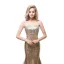 Sparkly Champagne Selskapskjoler 2018 Trompet / Havfrue Kjæreste Uten Ermer Rhinestone Paljetter Lange Buste Ryggløse Formelle Kjoler