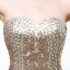 Sparkly Champagne Selskapskjoler 2018 Trompet / Havfrue Kjæreste Uten Ermer Rhinestone Paljetter Lange Buste Ryggløse Formelle Kjoler