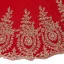 Chic / Beautiful Red Evening Dresses  2018 Trumpet / Mermaid Scoop Neck Sleeveless Gold Appliques Lace Rhinestone Sweep Train Ruffle Formal Dresses