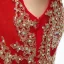 Chic / Beautiful Red Evening Dresses  2018 Trumpet / Mermaid Scoop Neck Sleeveless Gold Appliques Lace Rhinestone Sweep Train Ruffle Formal Dresses