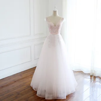 Luxe Rougissant Rose Transparentes Robe De Bal 2018 Princesse V Cou Mancherons Cristal Perlage Faux Diamant Longue Volants Dos Nu Robe De Ceremonie