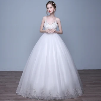 Chic Belle Salle Robe De Mariée 2017 Paillettes En Dentelle Appliques Sans Manches Épaules Longue Blanche Robe Boule
