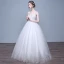 Chic / Belle Salle Robe De Mariée 2017 Paillettes En Dentelle Appliques Sans Manches épaules Longue Blanche Robe Boule